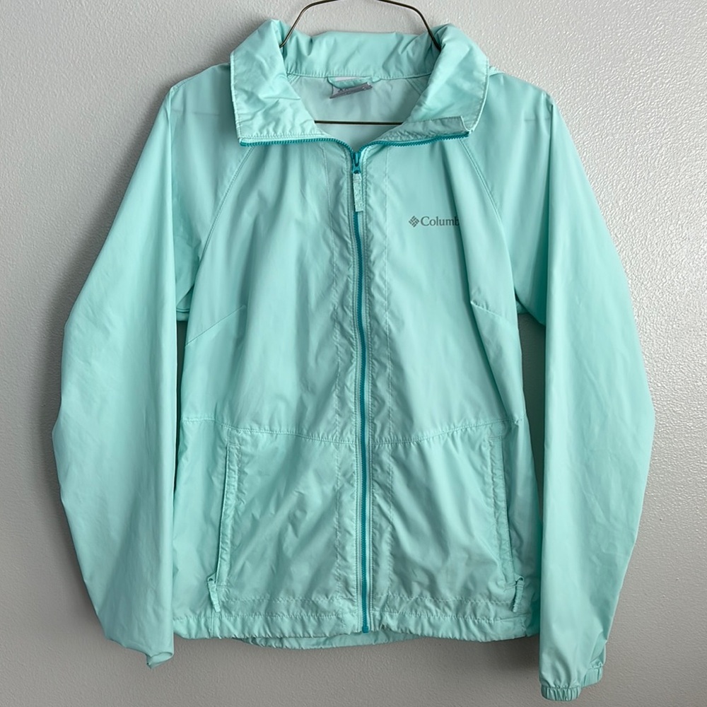 Columbia Light Blue Windbreaker Jacket